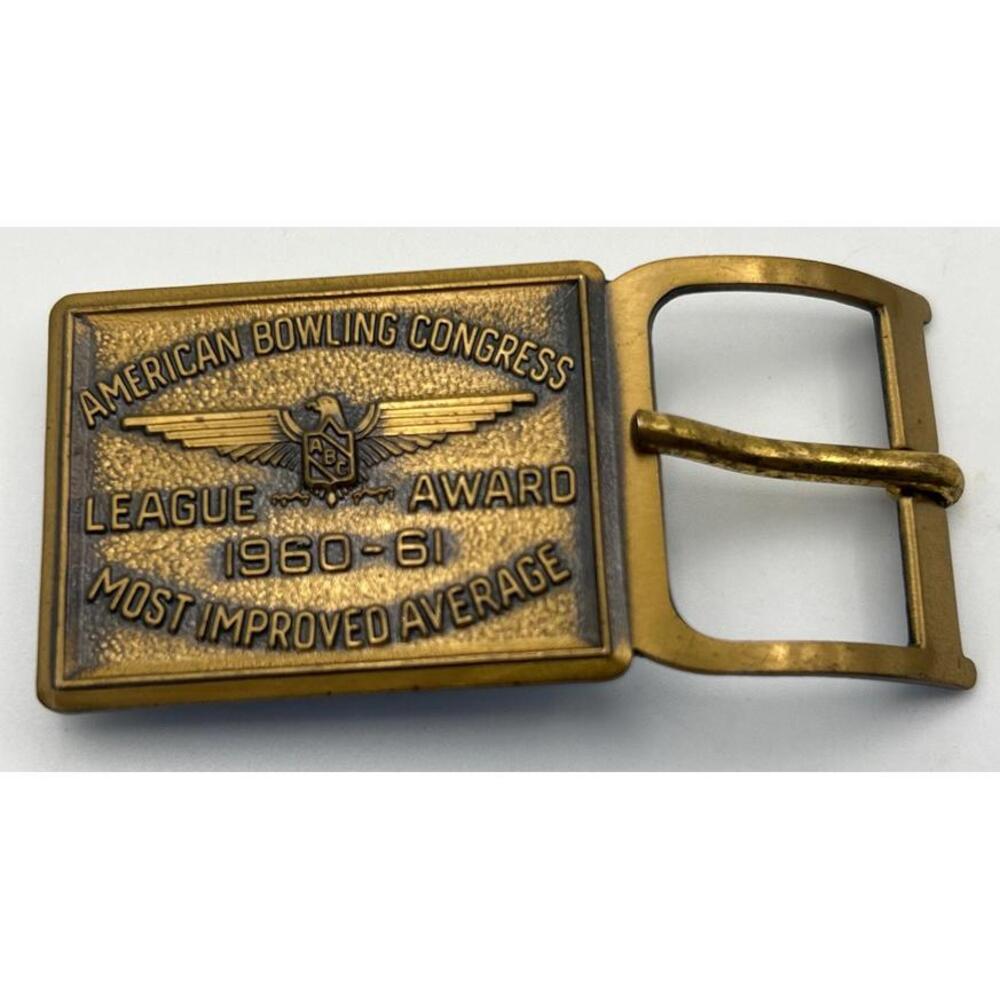 American Bowling Congress League Award 1960-61 Vintage Belt Buckle Most Improved